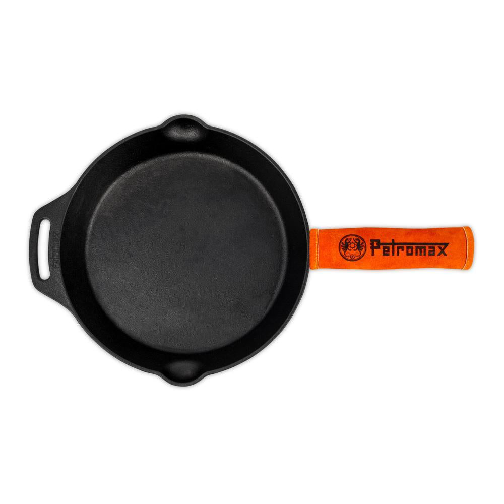 Petromax Aramid Griffhülle für Feuerpfanne universeller Hitzeschutz aus Rauleder und Aramidfasern, passend für alle gusseisernen Pfannenstiele, leuchtend glutorange