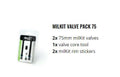 milKit DV7 Tubeless-Ventile 75 mm - Dichtmilch nachfüllen ohne Luftverlust