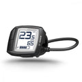 Bosch Purion eBike Display anthrazit BUI215, kompakte Bedieneinheit mit Kabel zeigt 23.5 km/h und Reichweite.