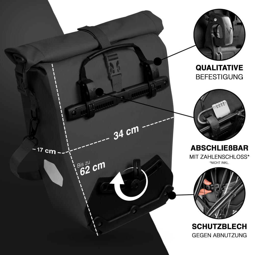 Valkental Gepäckträgertasche ValkOcean Orca schwarz