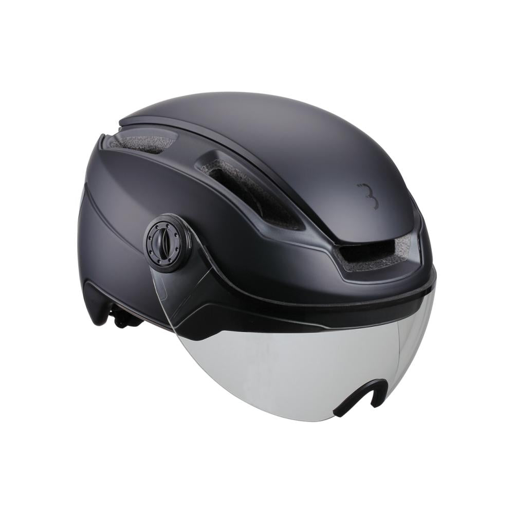 BBB Cycling Helme Indra Faceshield Transparent L matt schwarz - sicherer E-Bike-Urbanhelm