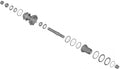 SHIMANO Hohlachse für WH-R9270-C50-TU-R HR - Achseinheit für Rennrad-Laufrad 28", 12-mm-Steckachse, Scheibenbremse