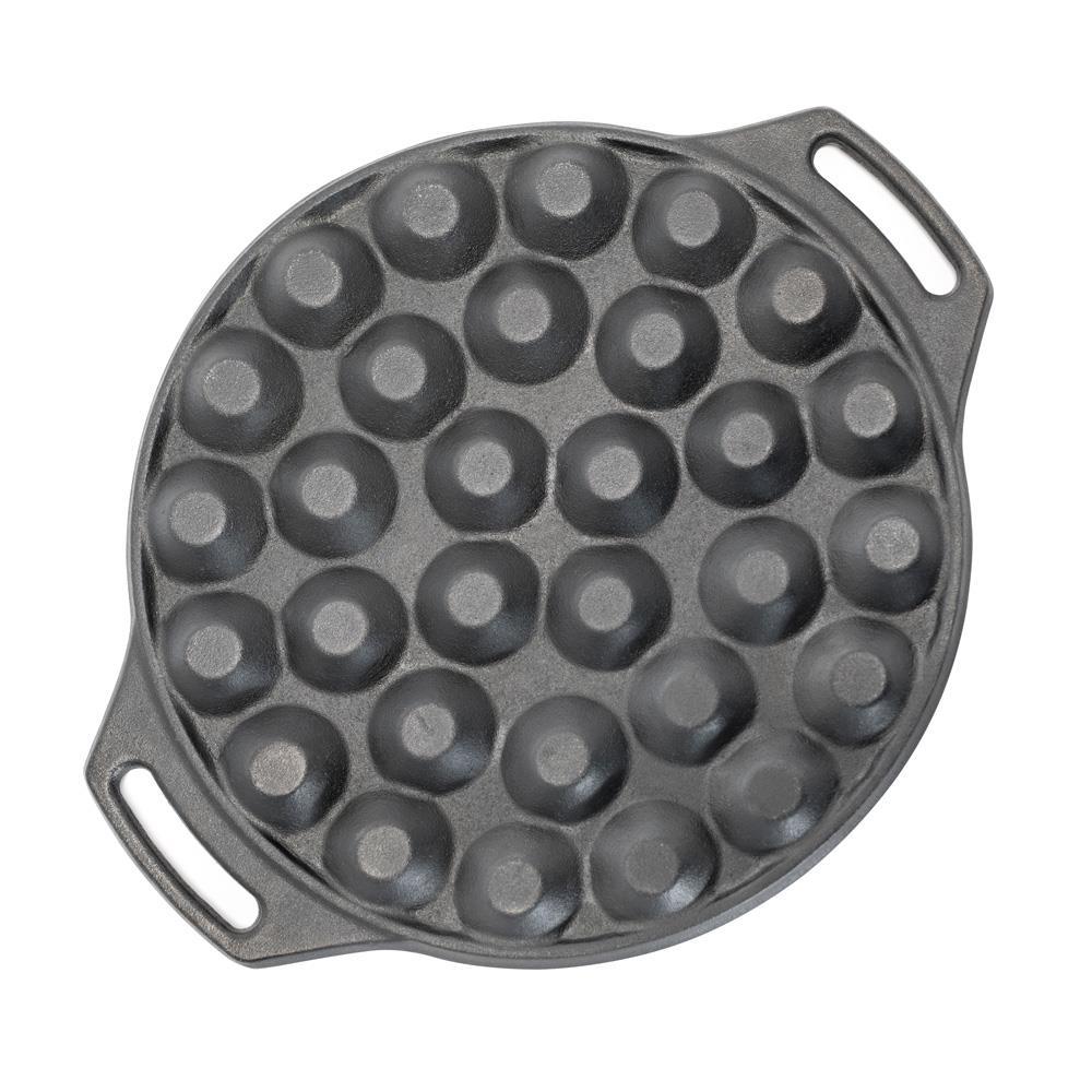 Petromax Poffertjespfanne Gusseisen Ø30cm für 30 Mini-Pfannkuchen, optimale Wärmeverteilung, geeignet für Feuer, Ofen und Herd