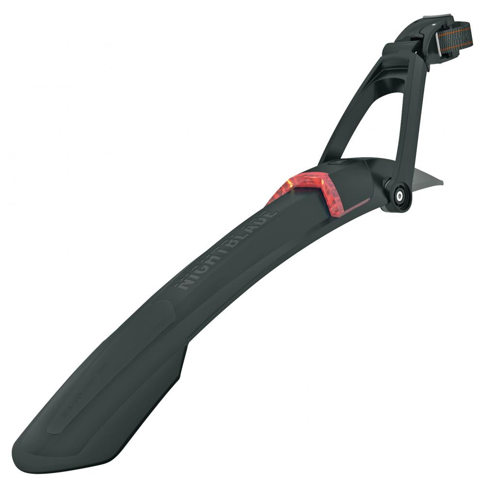 SKS Nightblade MTB-Schutzblech 26\"-27,5\" mit integriertem, USB-aufladbarem Rücklicht, StVZO-zugelassen, Quick-Release-Befestigung, optimaler Spritzschutz