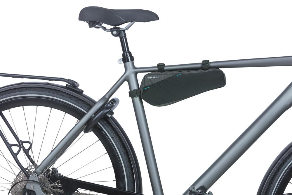 Basil Discovery 365D Rahmentasche M schwarz melee 1,8L, 29x7x11 cm, wasserdicht, Fahrradtasche