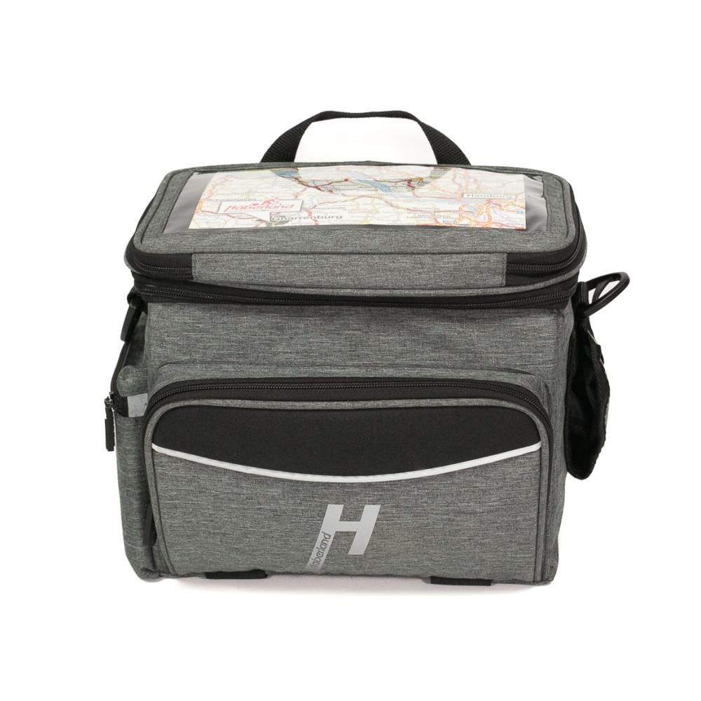Haberland Lenkertasche 10l Max Plus grau - praktische Lenkertasche mit KLICKfix