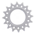 Matt verchromtes XLC Single Speed Ritzel mit 16 Zähnen und Gewinde.
