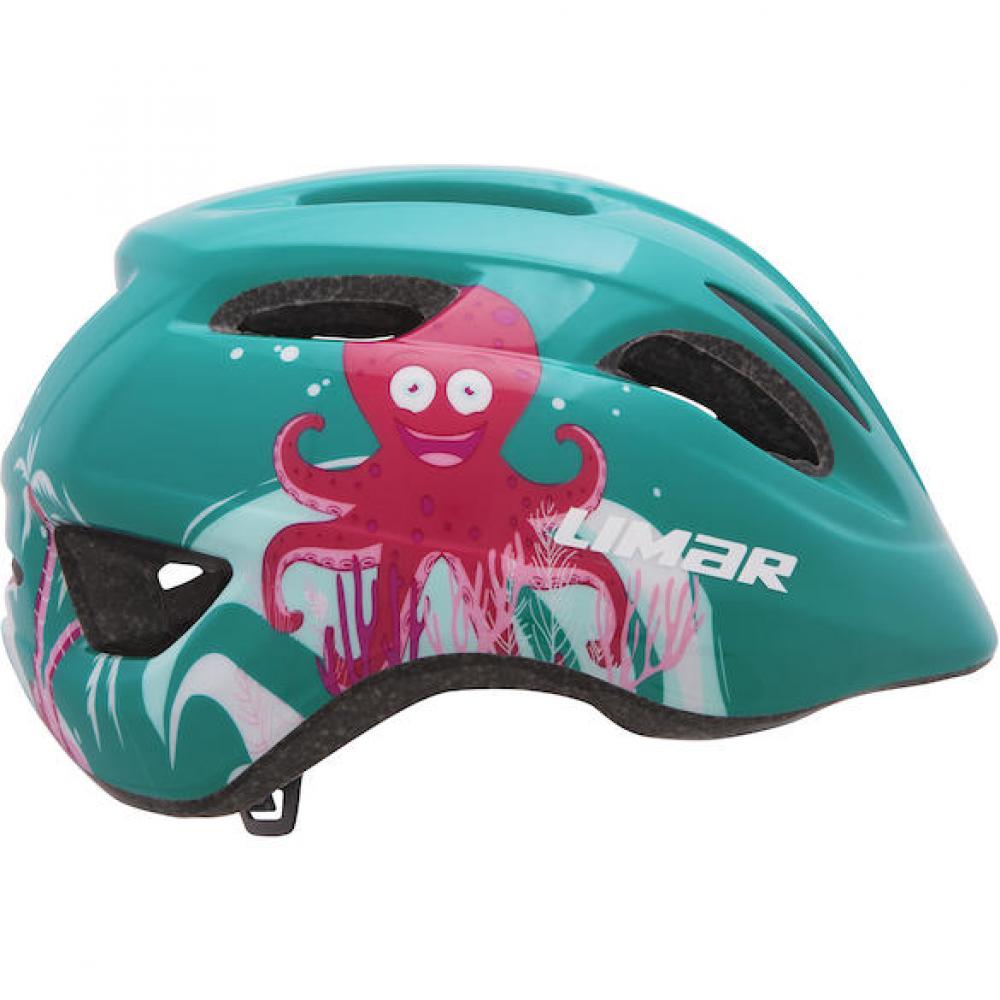 Limar Kid Pro S Octopus S Blau/Grün - superleichter Kinder-Fahrradhelm mit Top-Sicherheit
