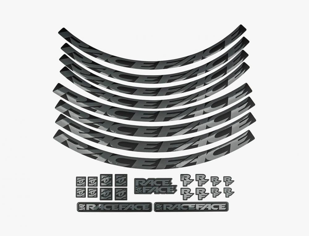Race Face Laufrad Decal Set, medium, grey - stylische Felgenaufkleber für dein Bike