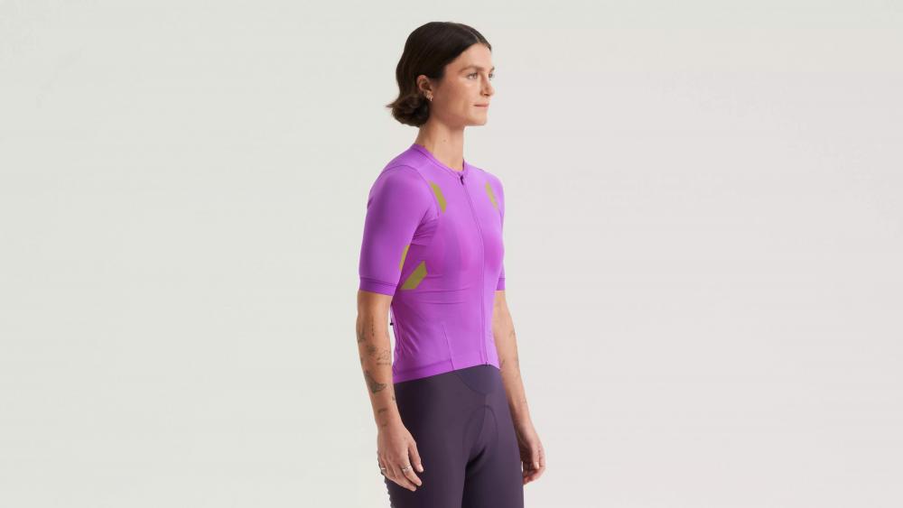 PRIME HYPRVIZ Jersey Kurzarm Damen - Recyceltes Highvis Radtrikot Purple Orchid Größe M