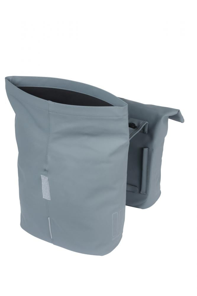 Basil Doppelpacktasche City Double Pannier Bag MIK 2.0 - Fahrrad Doppeltasche 28-32 Liter - wasserfest veganes Leder inkl. MIK-Adapterplatte