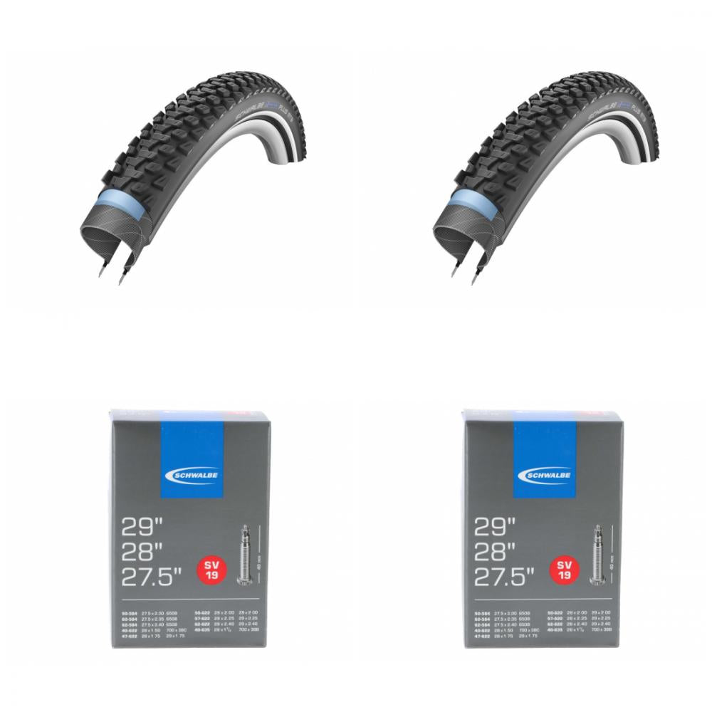 2x Schwalbe Drahtreifen MARATHON PLUS MTB 27.5x2.25 + 2x Schlauch SV19