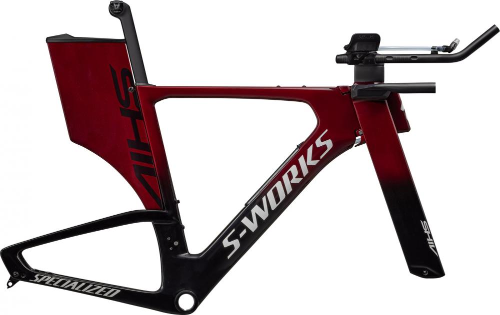 SPECIALIZED S-Works Shiv Frameset Limited Edition - Maroon/Tarblack/Metallic White Silver Größe L - Rahmenset