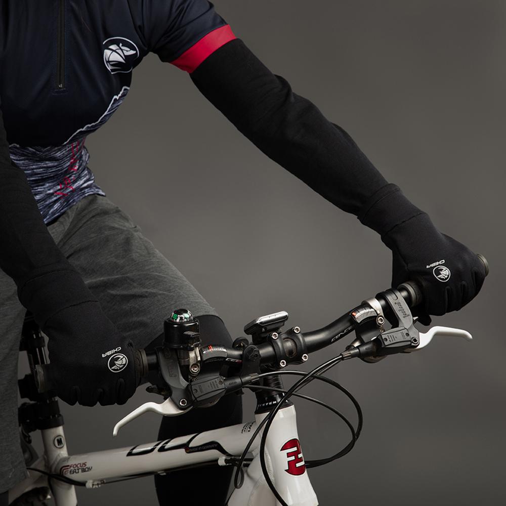 CHIBA Polarfleece - Radhandschuhe schwarz S, Polartec, Touchfinger, Silikondruck