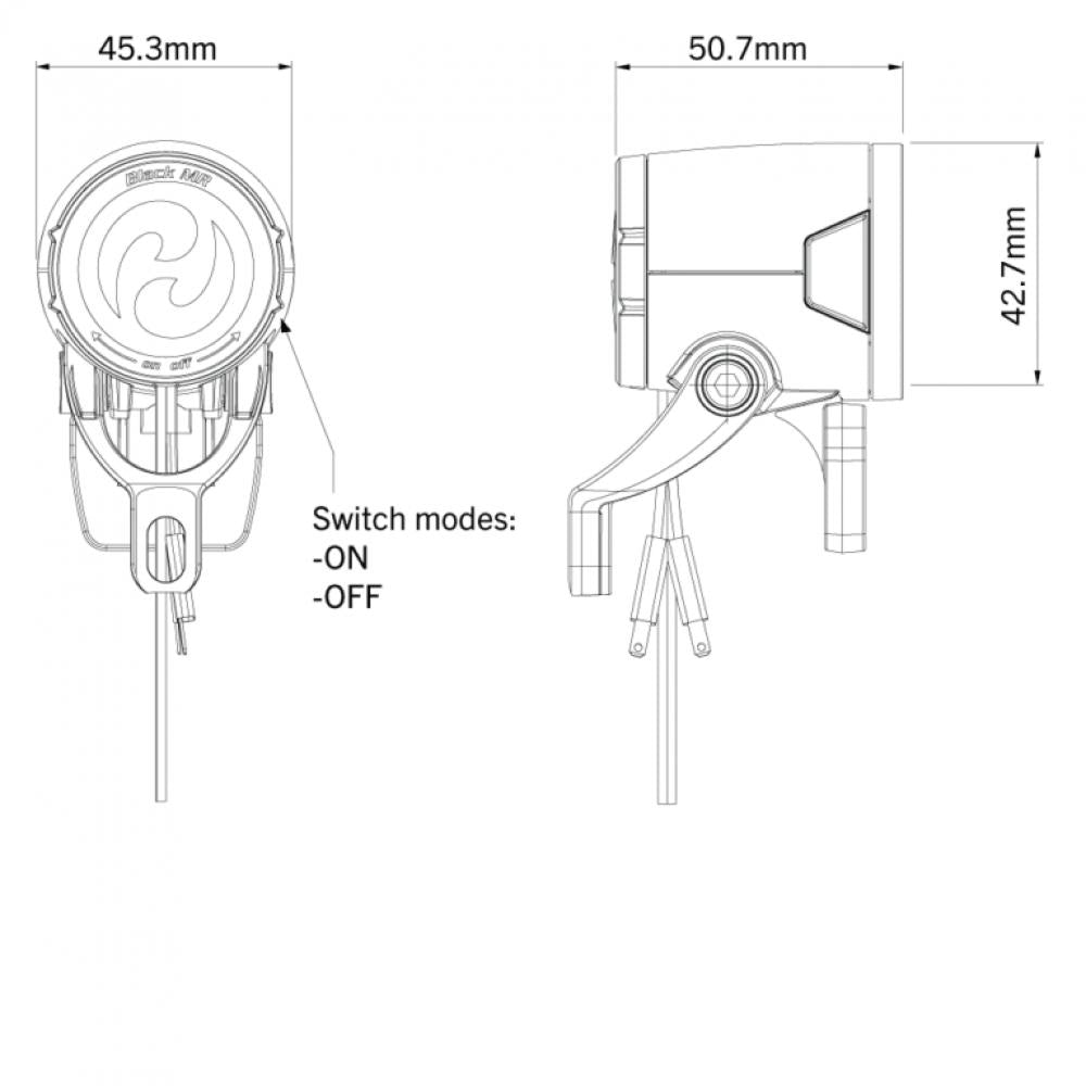 Herrmans H-Black MR8 E LED-E-Bike-Scheinwerfer 180 lm 6-12 V