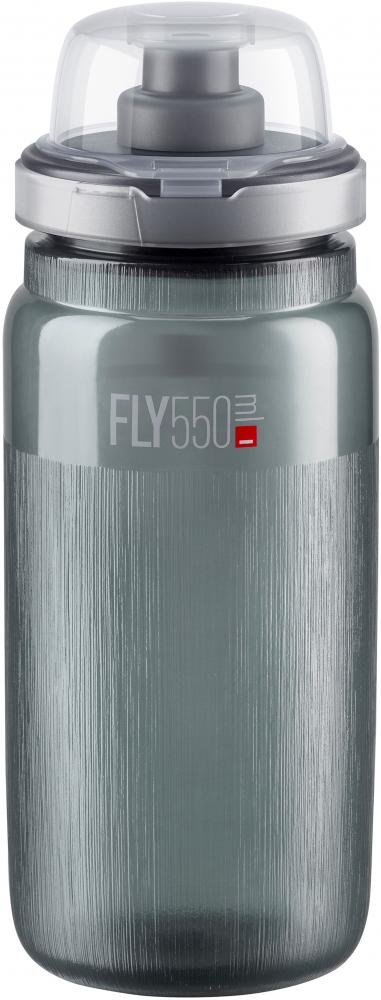 ELITE Fly MTB Tex Smoke 550ml - Ultraleichte MTB-Trinkflasche mit Schutzkappe