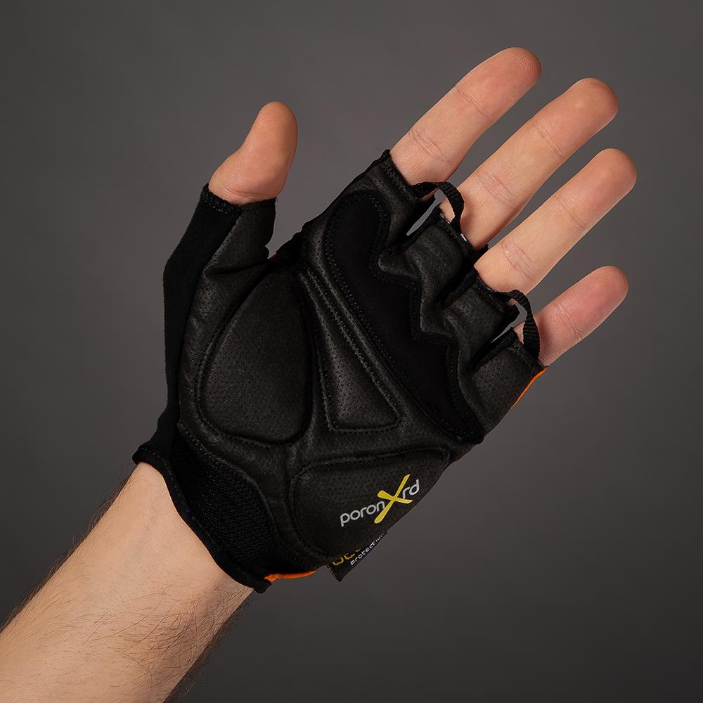 CHIBA Gel Comfort - Fahrradhandschuhe L schwarz/orange, atmungsaktiv mit Gelpolsterung