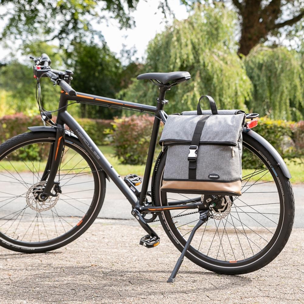 Haberland Einzeltasche Melan I grau - praktische Fahrradtasche mit Kompaktschiene