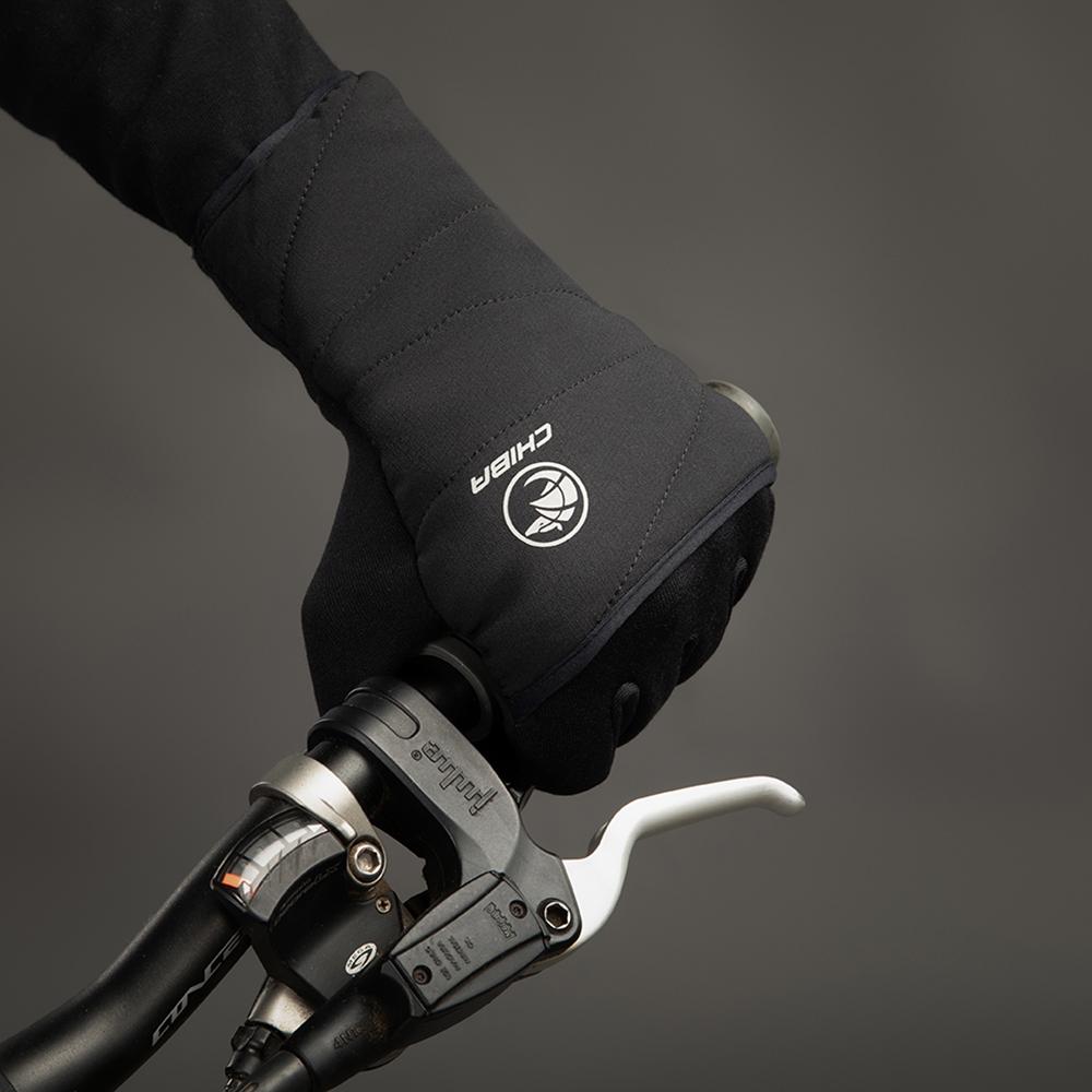 CHIBA Polarfleece Titan - Radhandschuhe XS schwarz, Polartec & Primaloft, winddicht, Touchfunktion