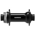 Schwarze SHIMANO Vorderradnabe HB-TC500-12 mit Center Lock System.