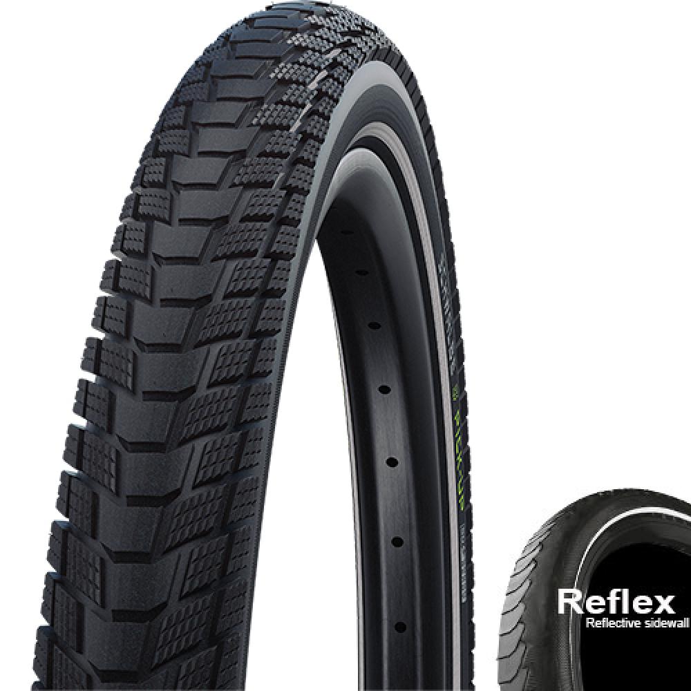 Schwalbe Pick-Up 27.5x2.60 E-50 Fahrradreifen schwarz, Drahtreifen mit Reflex-Seitenwand.