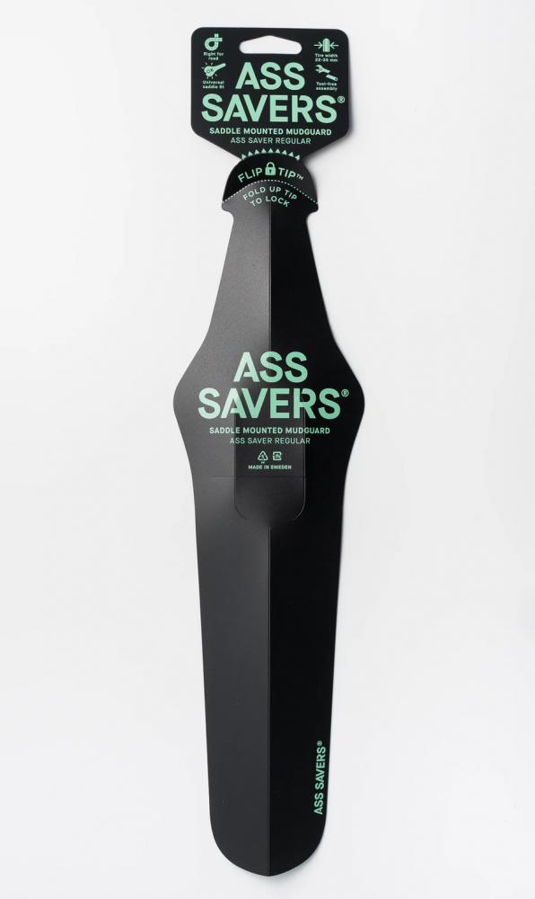 Ass Savers ASR-1 Regular Spritzschutz Hinterrad schwarz für Rennrad und MTB, werkzeuglose Montage.