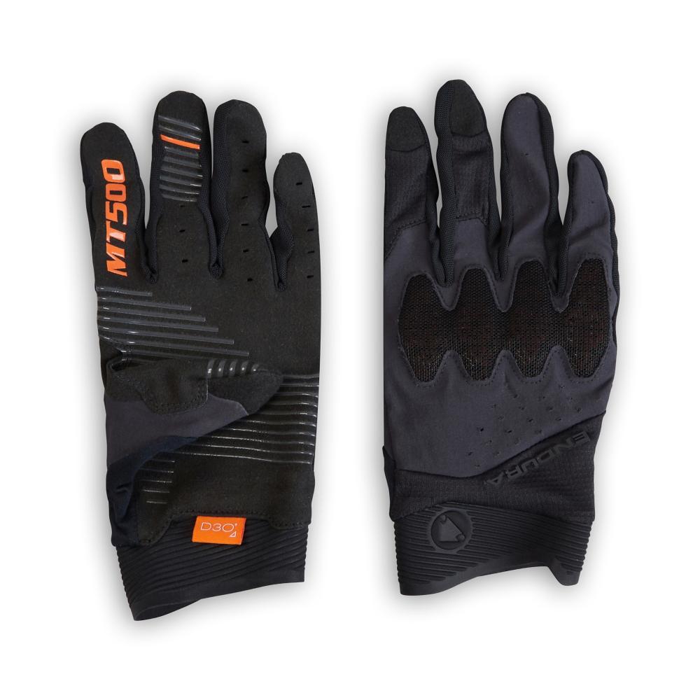 Endura MT500 D3O Handschuh II, Schwarz, Größe L - leichter Langfinger-Handschuh mit D3O-Knöchelschutz & Silikon-Grip