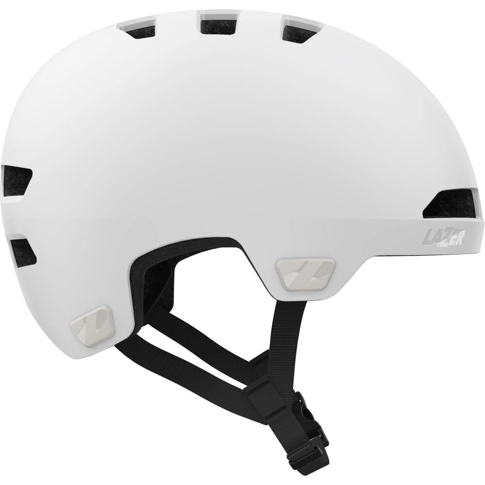 LAZER Helm Maze Jr KinetiCore Kids Matt Weiß Unisize, sicherer Kinderhelm mit Sticker-Set.