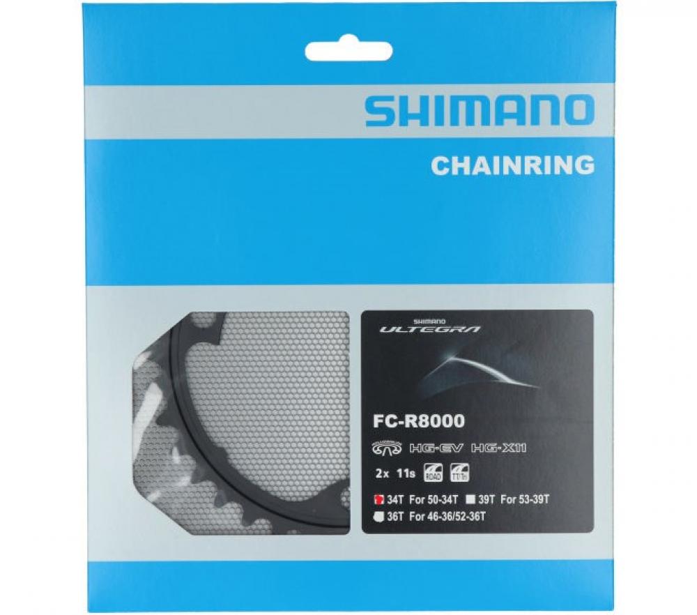 SHIMANO Kettenblatt ULTEGRA FC-R8000 34 Zähne Schwarz - präzise Schaltperformance für Kompaktkurbeln