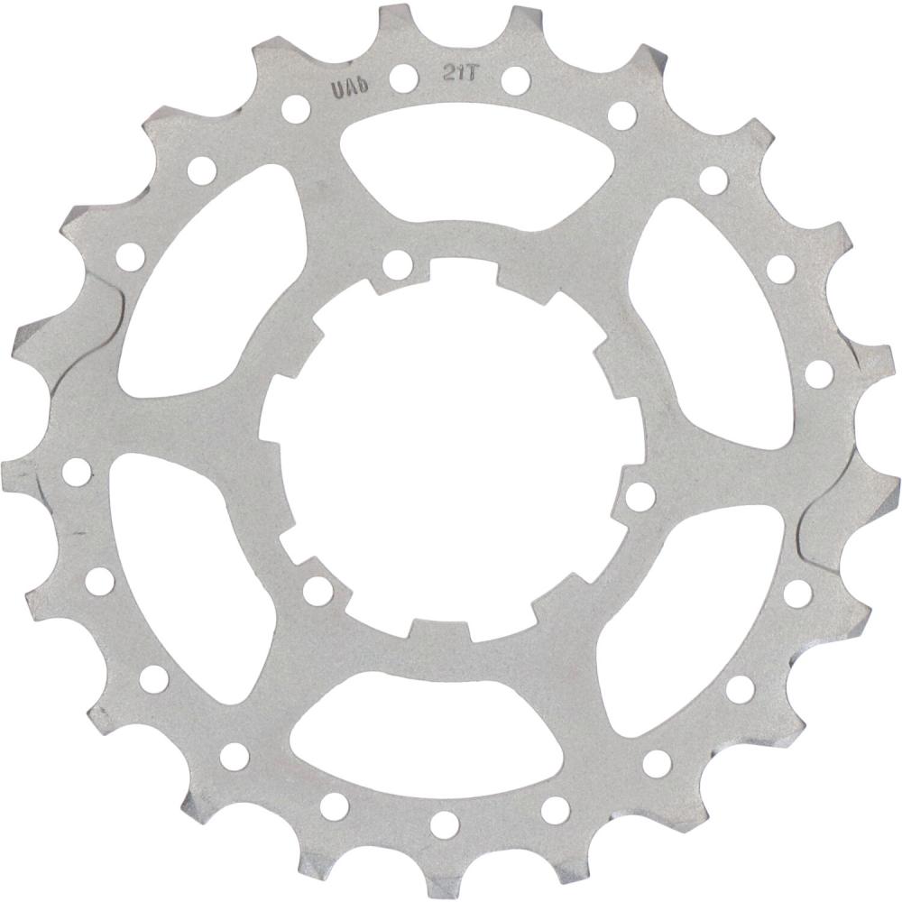 SHIMANO Ritzel CS-6700 21 Zähne, silbernes Fahrradzahnrad für 12-30 Kassette mit UAD Kennzeichnung.