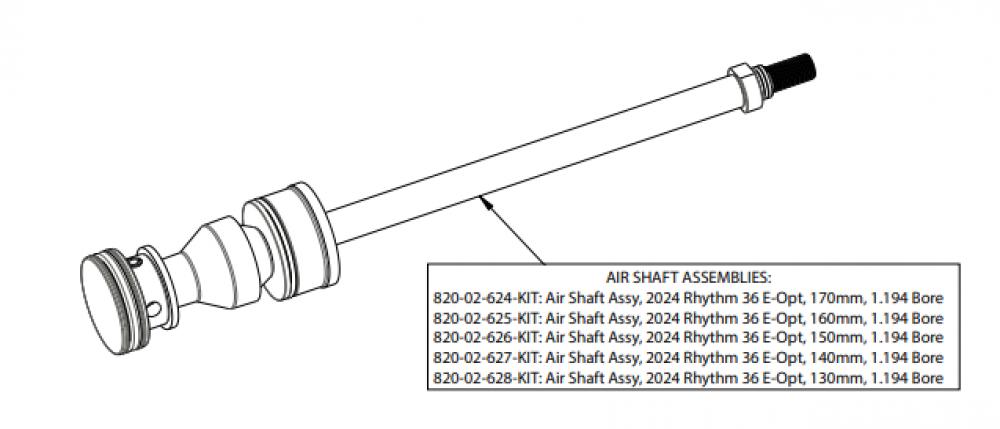 FOX Service Set Air Shaft Assy Rhythm 36 E-Opt 140mm - präziser Gabelservice