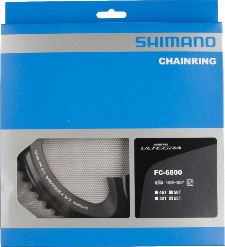 SHIMANO Kettenblatt ULTEGRA FC-6800 53 Zähne Grau - präziser Antrieb für Rennrad-Performance