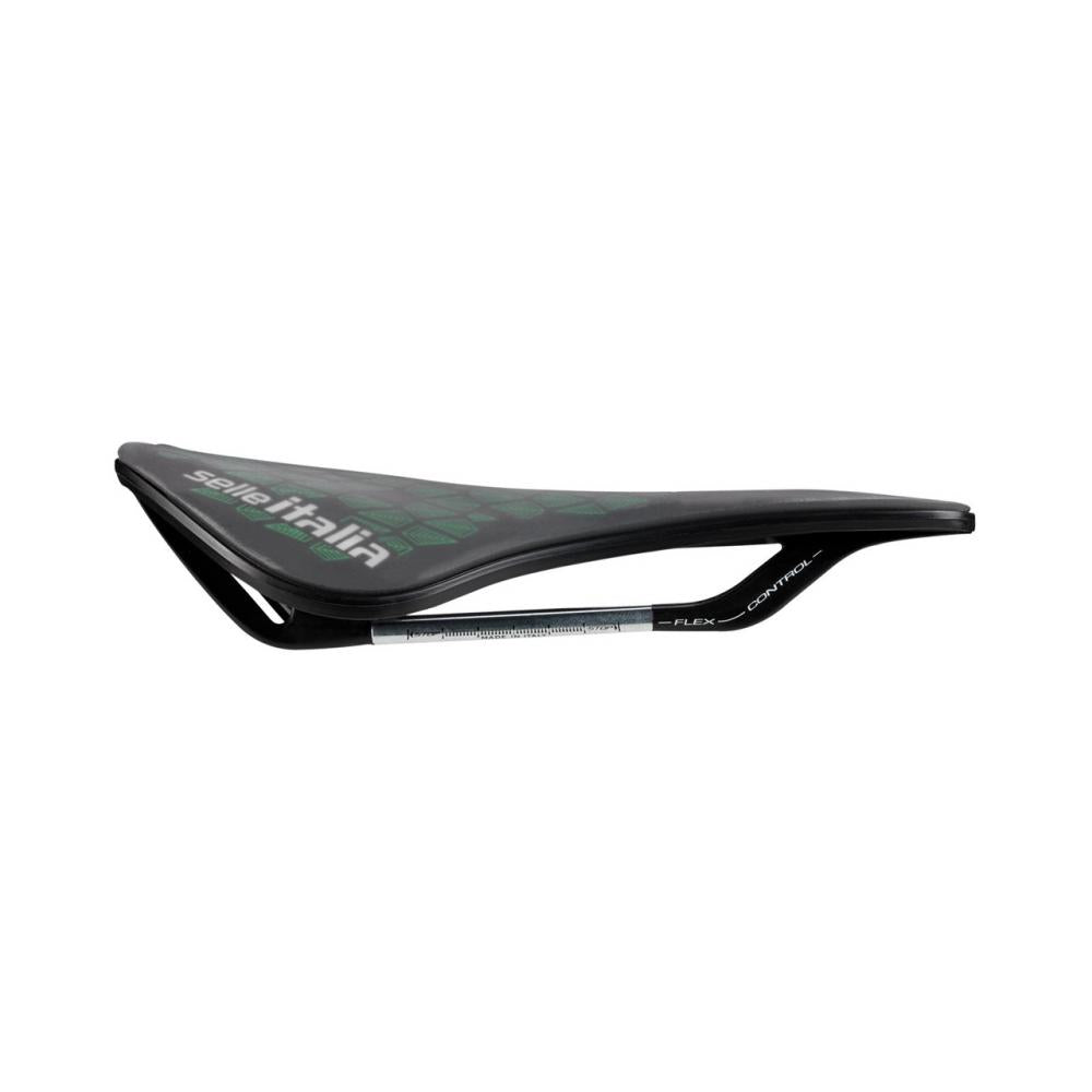 Selle Italia Model X Leaf Superflow L3 black-green - umweltfreundlicher Komfortsattel mit 145 mm Breite, ergonomischer Form, Gel-Polsterung & Superflow-Aussparung