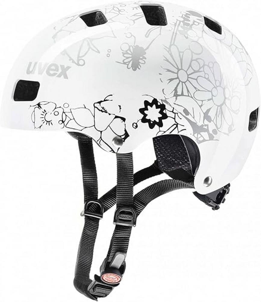 uvex kid 3 Kinderhelm 51-55 cm - White Flower Black