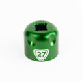 Abbey Tools Werkzeug für Federgabel Top-Caps 27 mm Grün - präzises CNC-Montage-Tool