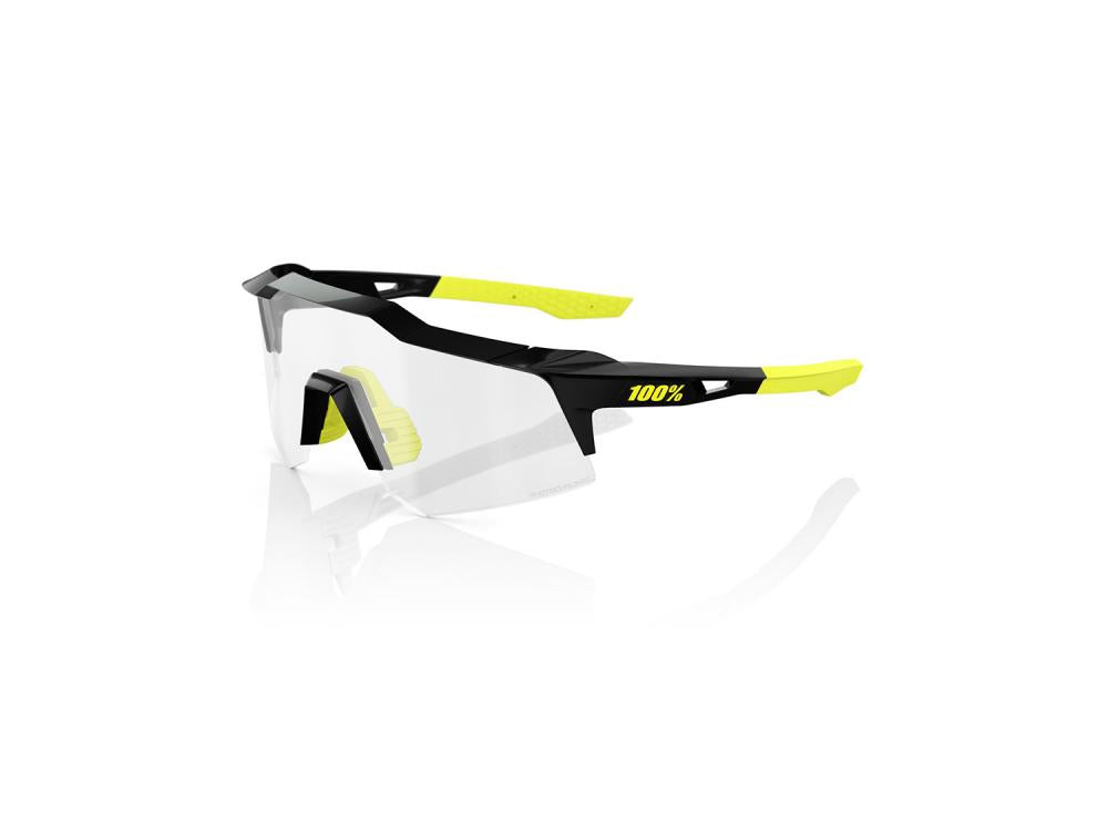 100% Speedcraft XS - Photochromic Lens unis gloss black - leistungsstarke Sportbrille mit selbsttönender Scheibe