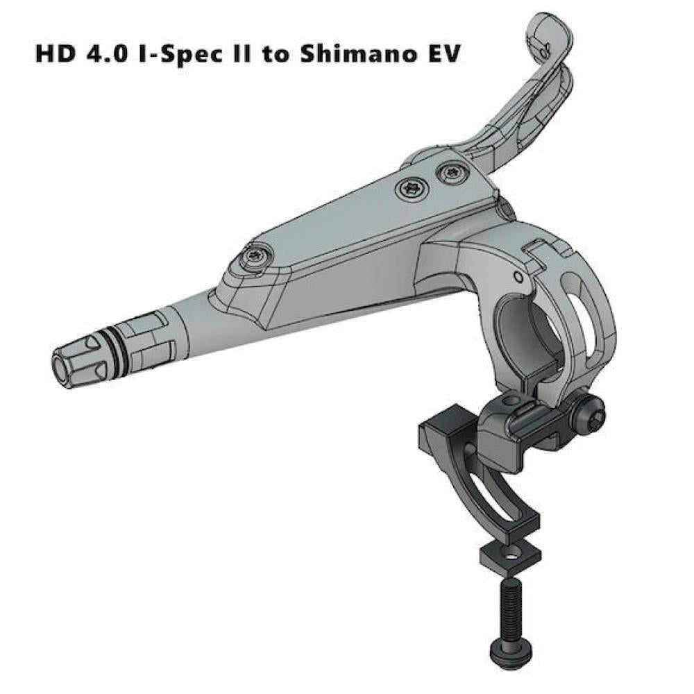 TRP HD 4.0 Adapter Bremshebel zu Shifter/Dropperhebel - Shimano I-Spec II auf Shimano EV - Schwarz - Adapter Brems- zu Shifter-/Dropperhebel