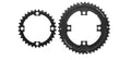 XLC E-Bike Kettenblatt CR-E12 Set, Stahl schwarz, 104 mm BCD, 32/44 Zähne für Bosch, Shimano und Yamaha 2-fach vorne.