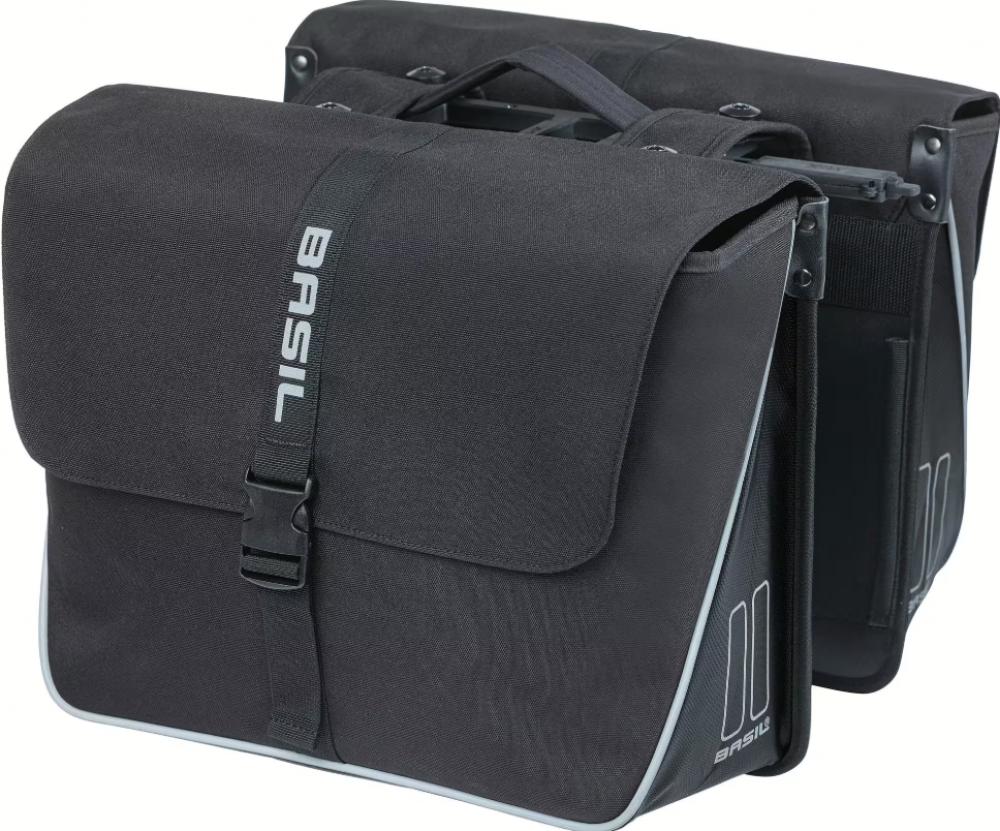 Basil Forte Doppeltasche 55 Liter schwarz - MIK System, wasserabweisend, stabile Trägerplatten