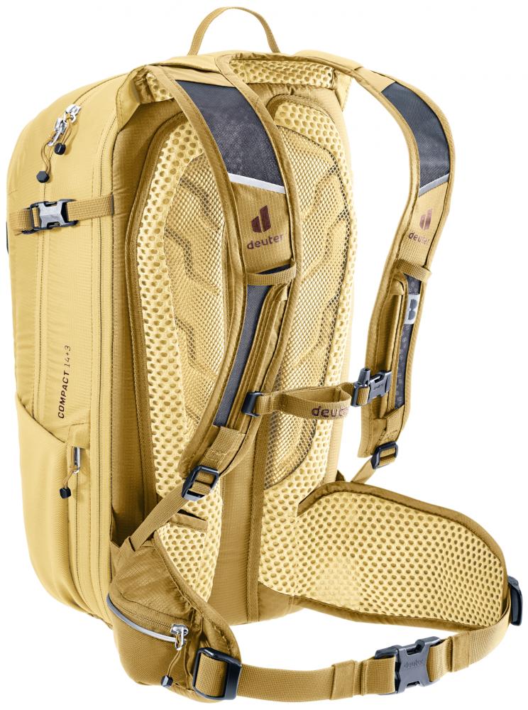 Deuter Compact EXP 14+3 Fahrradrucksack 14 Liter Savanna-Dune - Airstripes-Rückensystem