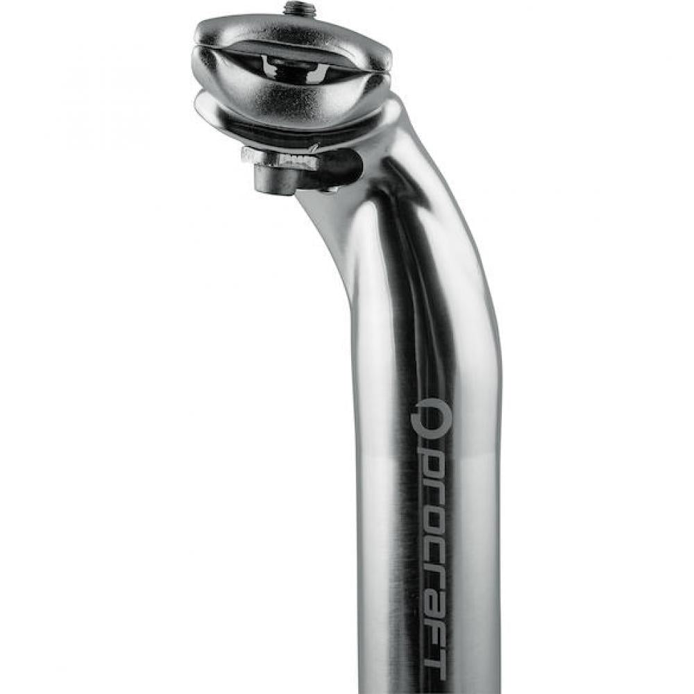 Procraft Sattelstütze Classic 2-Bolt Ø 27,2 x 350 mm Silber poliert - stabil und präzise einstellbar