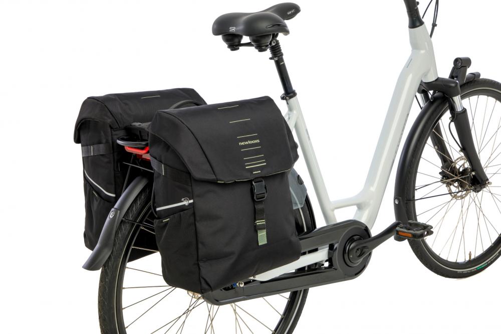 New Looxs Doppelpacktasche Vigo Double RT 2 2×18 l Black Green - geräumige Snapit 2.0 Gepäckträgertasche