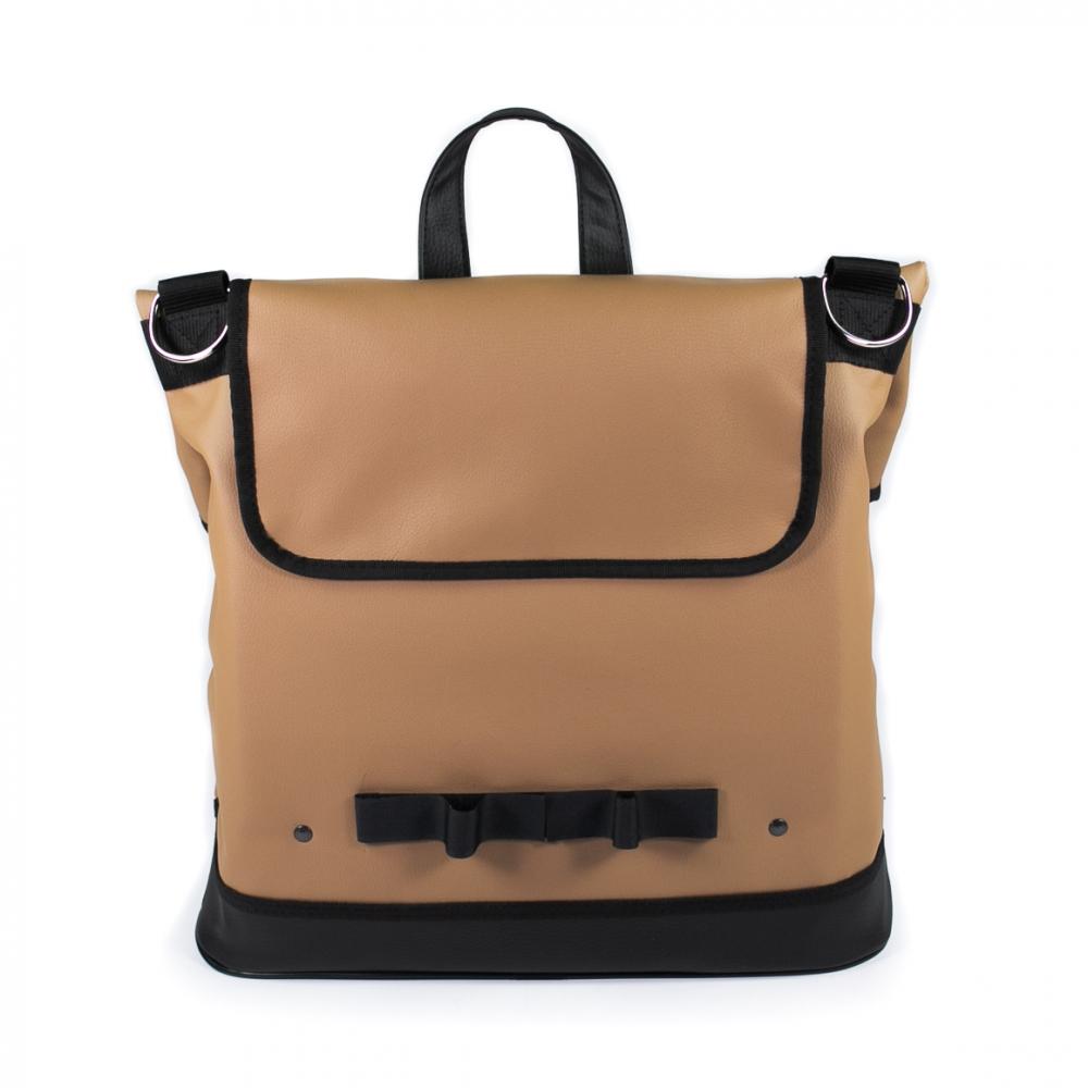 Haberland Einzeltasche Melan I hellbraun/schwarz - praktische Gepäckträgertasche mit modernem Tragesystem