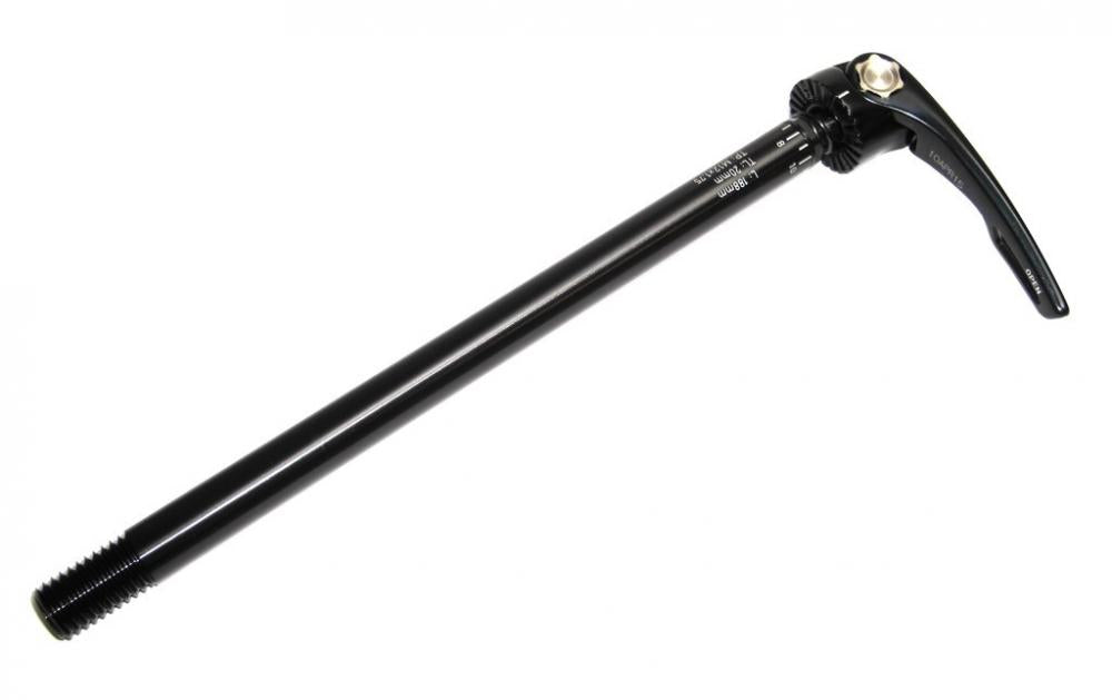 RockShox Steckachse Maxle Ultimate 167 mm, schwarz mit Schnellspanner für sichere Laufradfixierung.