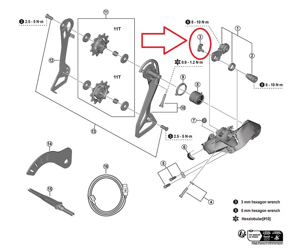 SHIMANO Kabelführung RD-R9250 - Ersatzteil für Dura-Ace 12-fach Schaltwerk, 1 g