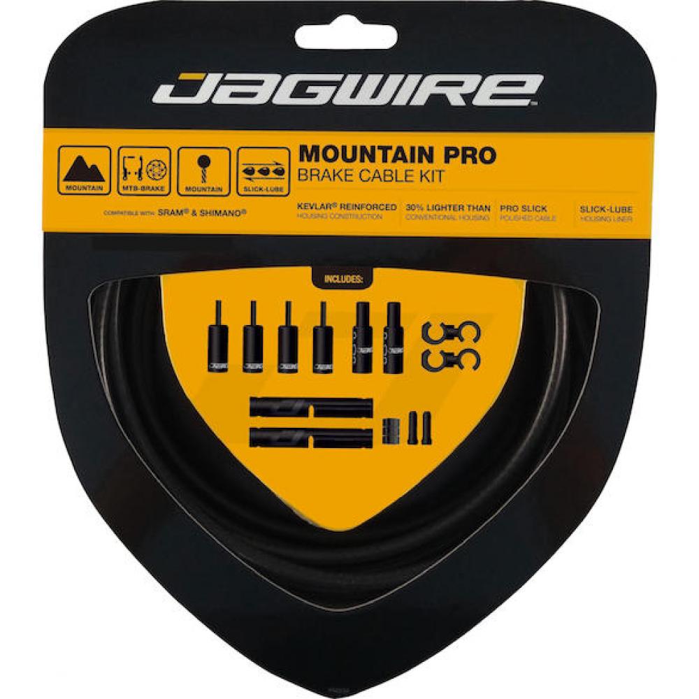 Jagwire Mountain Pro Bremszugset Stealth Black - Performance Bremskit für Mountainbikes