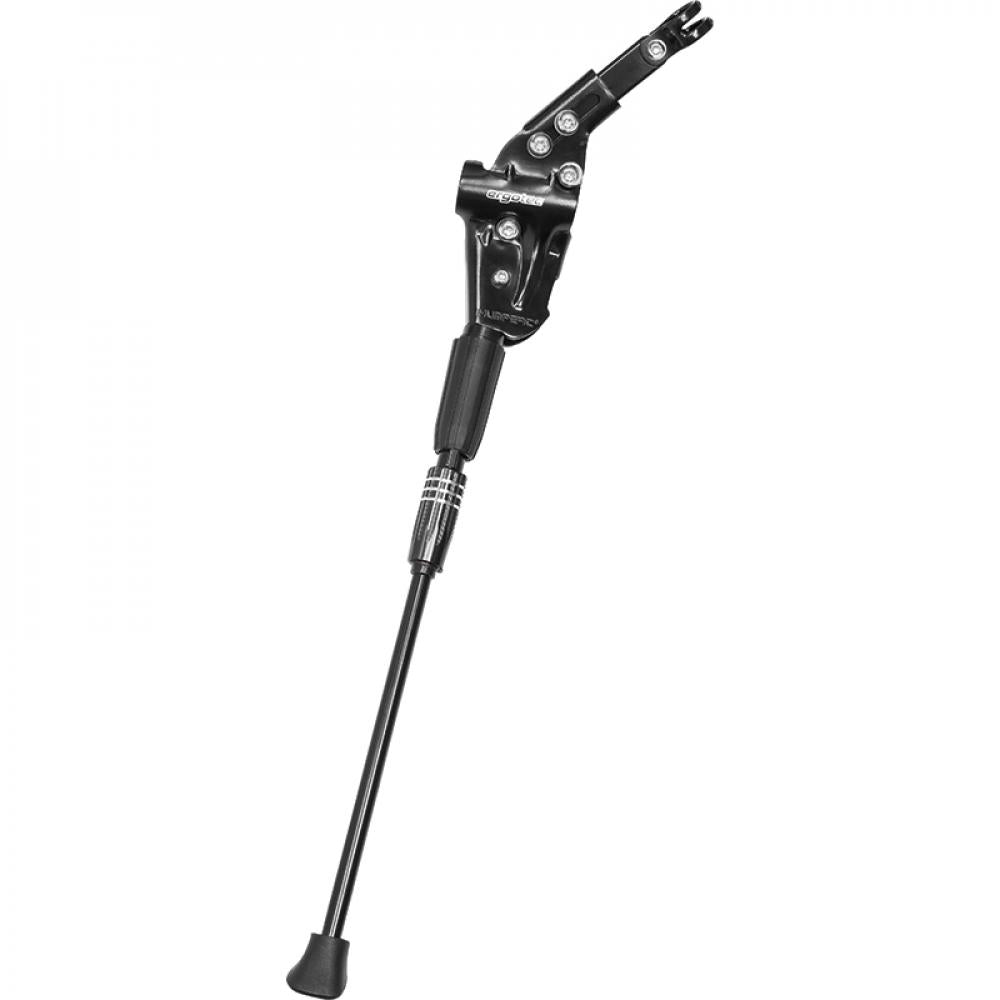 Ergotec Hinterbau-Seitenständer Universal 29, schwarz, verstellbar, Aluminium, für 28-29 Zoll Fahrräder mit Scheibenbremse.