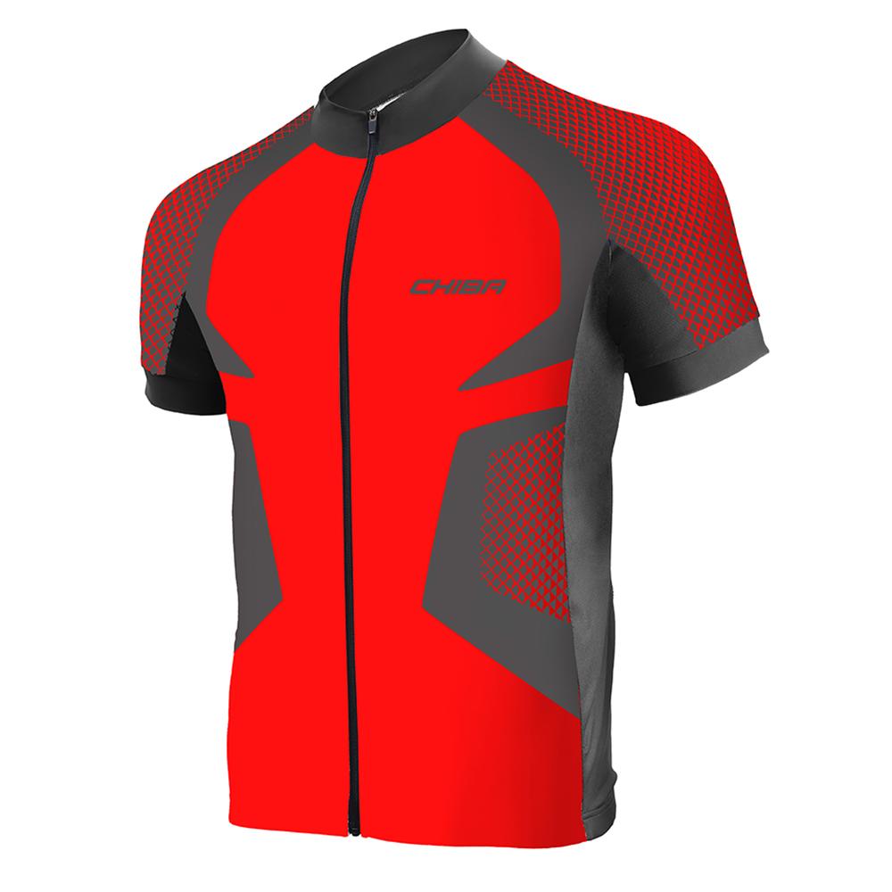 CHIBA Race Pro Shirt Men - Radtrikot Herren XL rot/schwarz, atmungsaktiv, 3 Rückentaschen