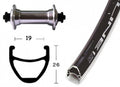 Bike-Parts Laufrad|Vorderrad 26x1.75 Zoll TX 500 silber Schnellspanner 36-Loch Airline 1 schwarz Nirosta-Speichen