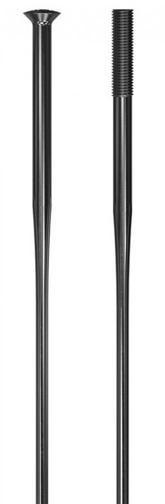 Zwei schwarze DT SWISS Revolite Straightpull Nirosta Speichen.